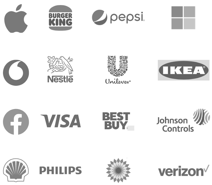 square group of logos black and white